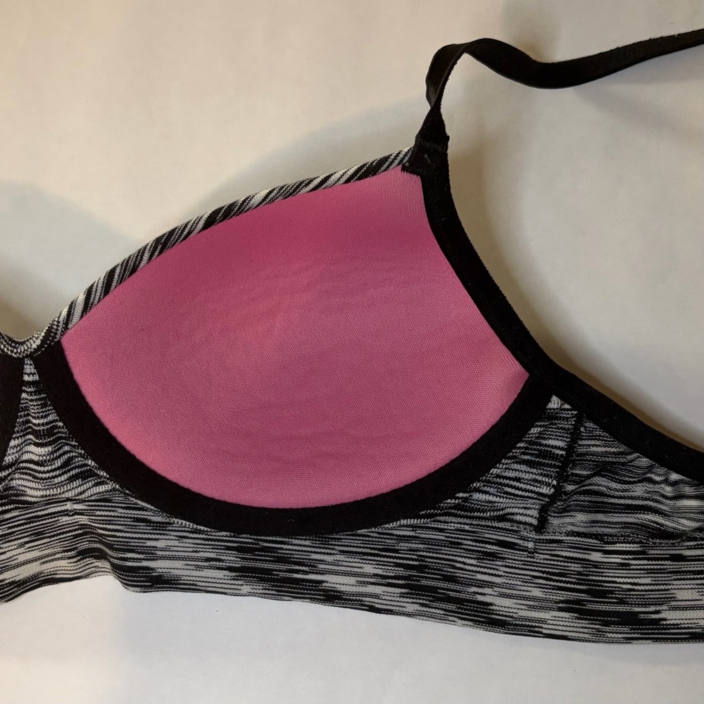 Victoria’s Secret PINK Cool & Comfy Wireless Sports Bra Gray Space Dye Sz Small - Picture 16 of 16